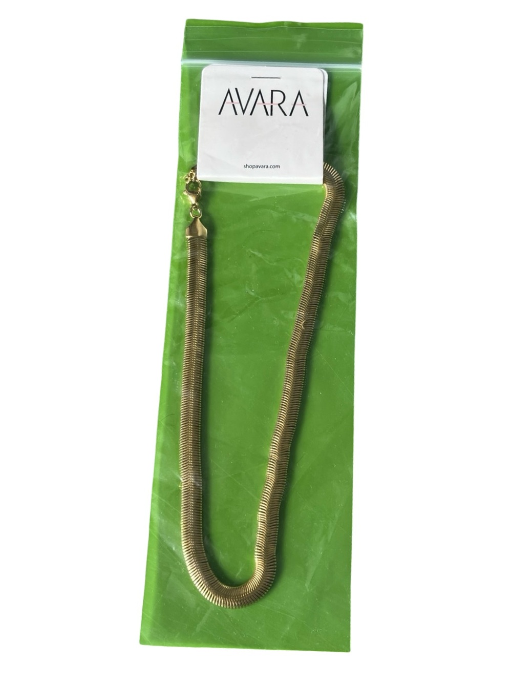 NEW Avara Irene Gold Tone Snake Chain Necklace Classic Chic